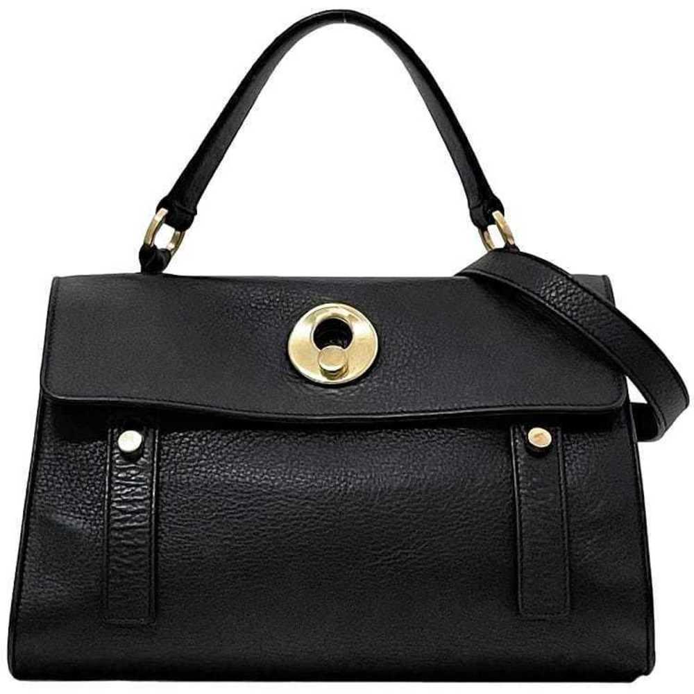 Saint Laurent Leather PARIS Business Muse Toe Bag Shoulder Flap Bag Black